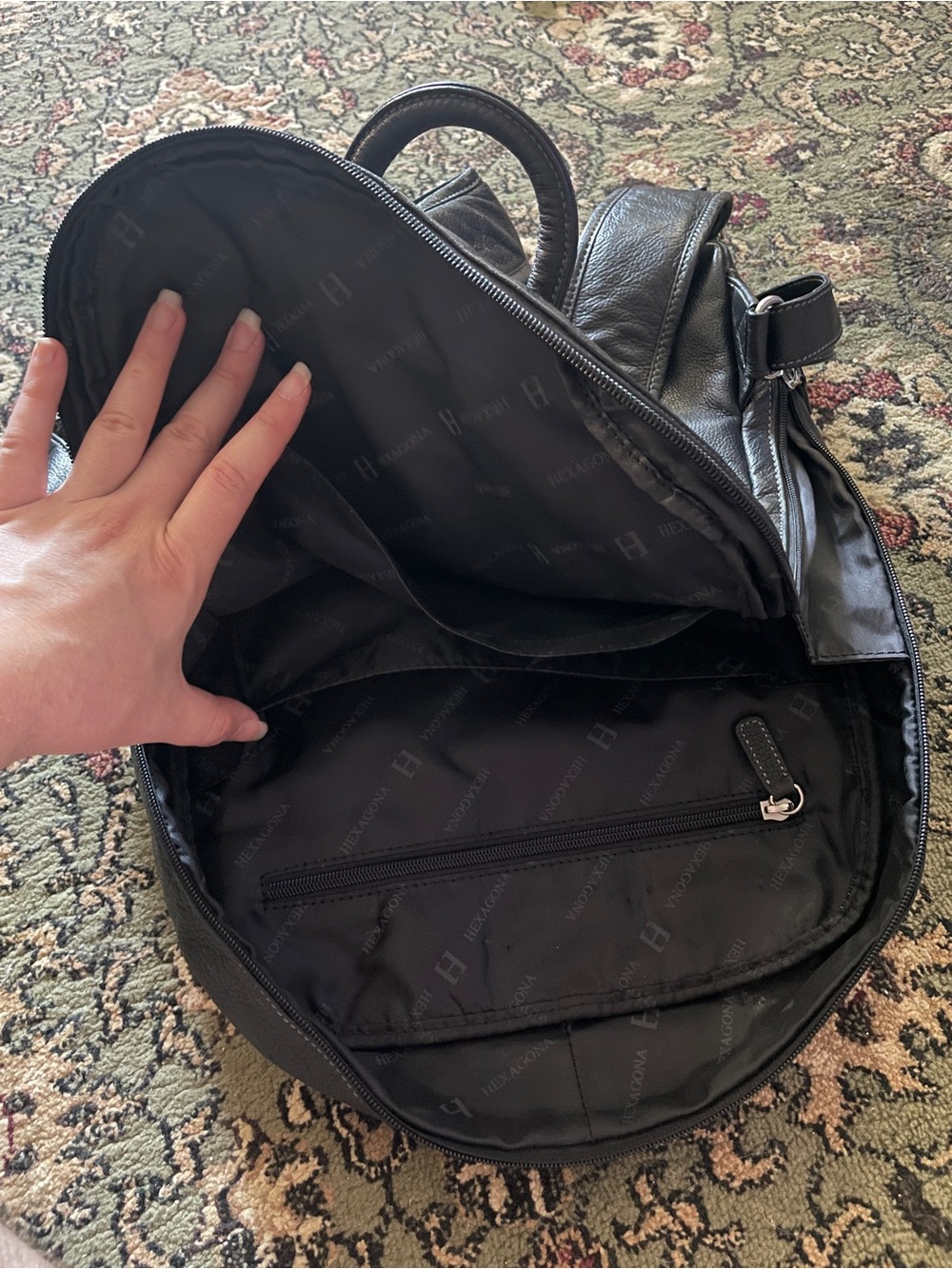 Hexagona Paris Leather Travel Backback - Picture 8 of 14